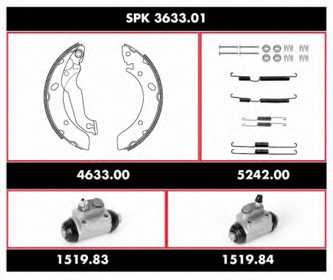 REMSA SPK 3633.01 Brake Set, drum brakes